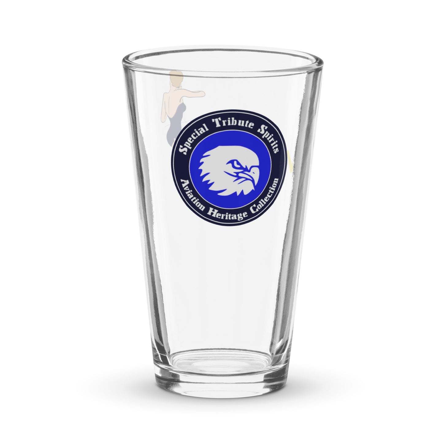 Special Tribute Spirits logo on Memphis Belle B-17 Flying Fortress beer glass - aviation memorabilia gift for WWII history enthusiasts
